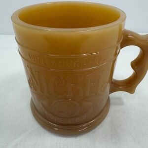 Vintage Whataburger Nickel Coffee Mug Butterscotch Milk Glass Amber Made in USA